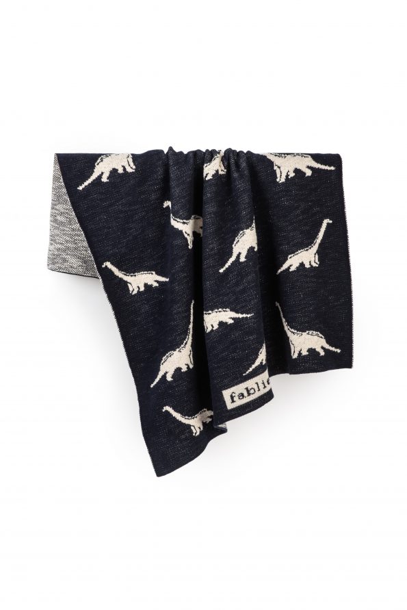 dinosaurs knitted jacquard cotton blanket