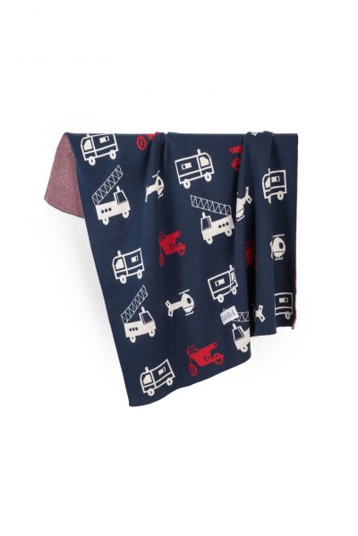 cars knitted jacquard cotton blanket