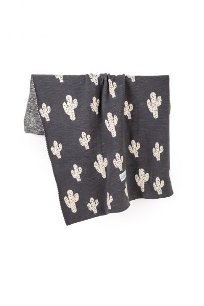 cactus knitted jacquard cotton blanket