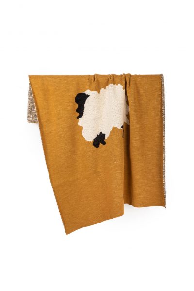 sheep knitted jacquard cotton blanket