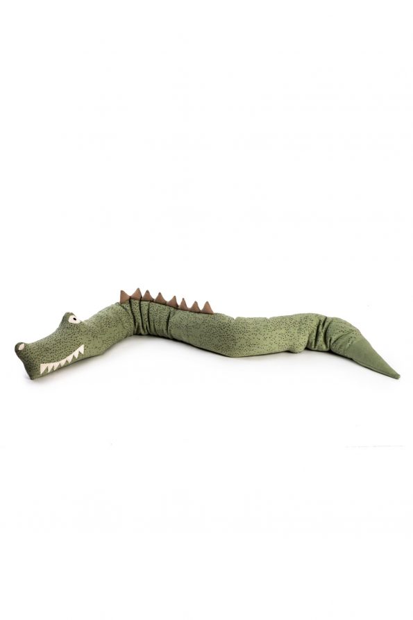knitted cotton jacquard toy pillow crocodile