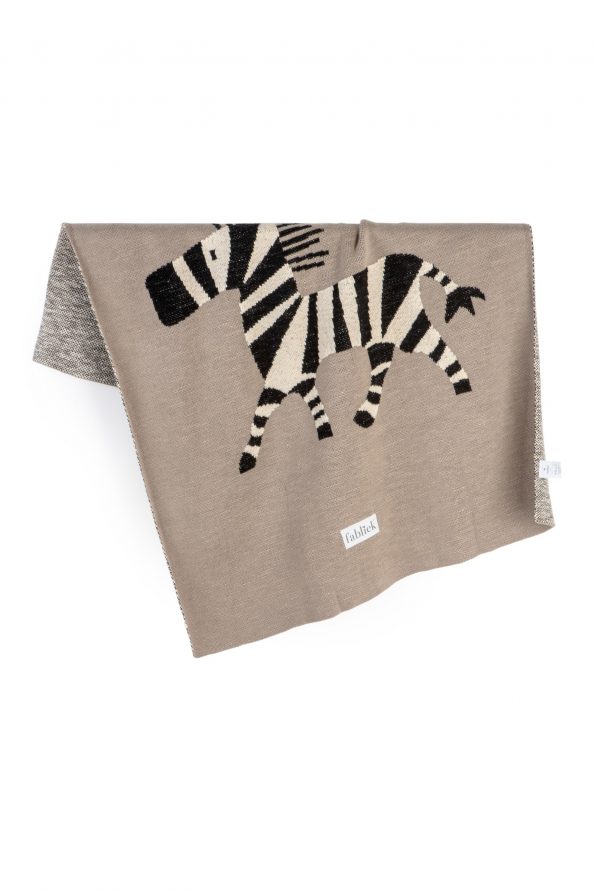 cotton knitted jacquard blanket zebra